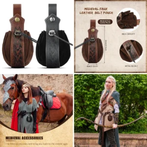 Bolsas Medievales Cuero Sintético: ¡Tu Complemento Renacentista!