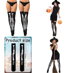 Medias Calavera Rockera: ¡Estilo Gótico y Punk Directo a tu Muslo!