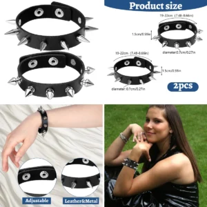 Pulseras Punk/Góticas Ajustables: Estilo Auténtico para Todo el Año