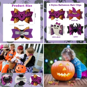 Accesorios Halloween: Clips Murciélago y Fantasma