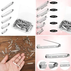 50 Alfileres Broche: Tu Kit Esencial para Insignias y Joyería DIY