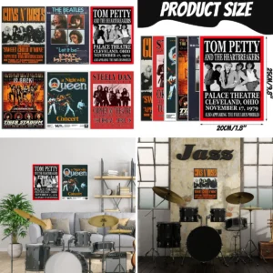 Collage Rock Vintage: Posters Icónicos para tu Santuario