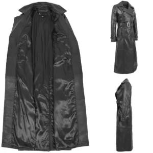Abrigo Largo Cuero Negro Mujer: Estilo Gótico Impecable