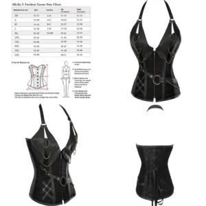 Corsé Steampunk Fangbanger Negro: Estilo Gótico y Rockero