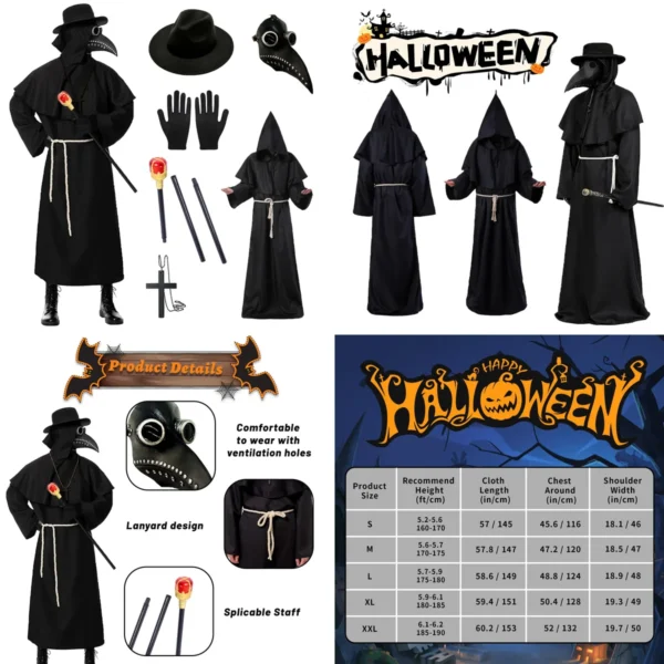 Máscara Peste Negra: Terror Gótico Auténtico