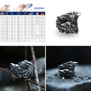 Anillo Cuervo Nórdico: Estilo Vikingo para Rockers