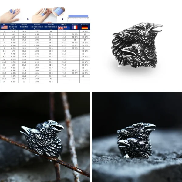 Anillo Cuervo Nórdico: Estilo Vikingo para Rockers