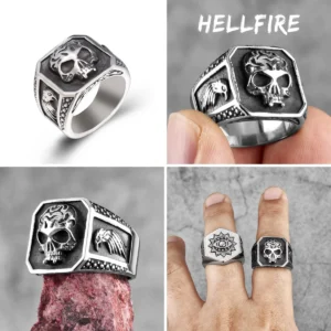 Anillo Calavera Águila Titán: Estilo Motorista y Gótico