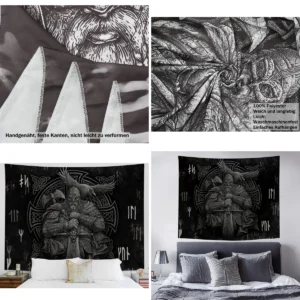 Tapiz Vikingo Nórdico: ¡Domina tu Espacio con Odin!