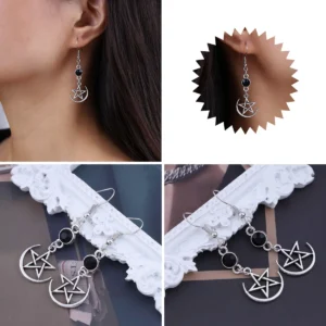 Pendientes Góticos Estrella Negra: Elegancia Oscura y Sutil