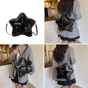 Mochila Estrella Gótica: Estilo Y2K y Calidad Sorprendente