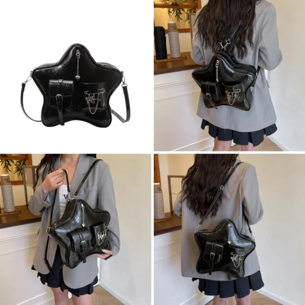 Mochila Estrella Gótica: Estilo Y2K y Calidad Sorprendente