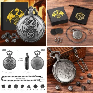 Dados Steampunk Reloj Bolsillo: ¡Accesorios Únicos!