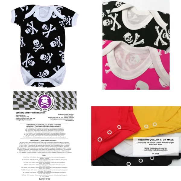 Body Calavera Bebe: Estilo Gótico y Pirata