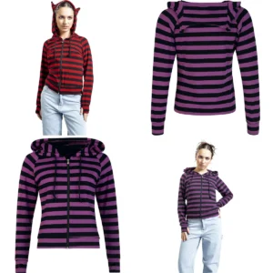 Sudadera Gótica Orejas de Gato: Estilo Oscuro y Confort