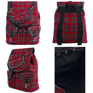 Mochila Banned Tartán: Estilo Gótico y Punk