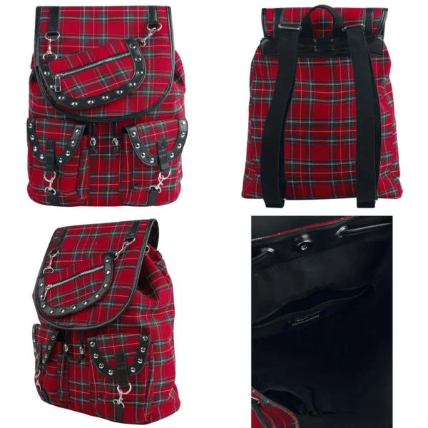 Mochila Banned Tartán: Estilo Gótico y Punk