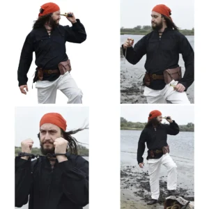 Camisa Medieval Hombre: Autenticidad para Vikingos y Piratas