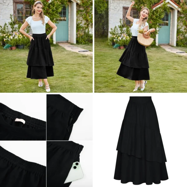 Falda Larga Asimétrica Belle Poque: Estilo Gótico/Steampunk