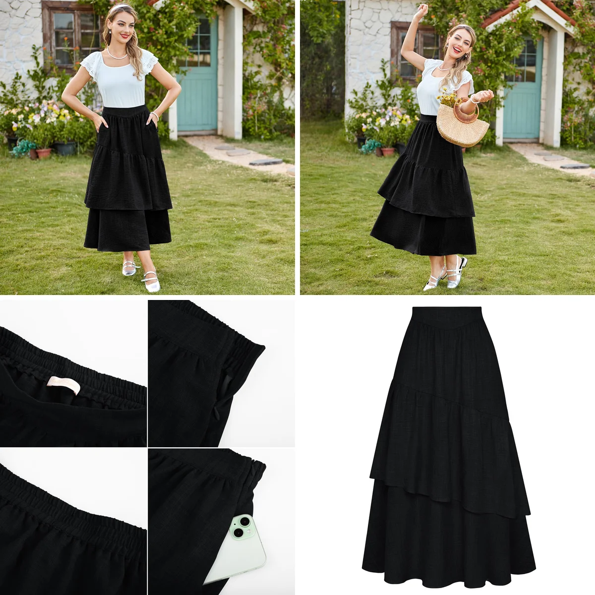 Falda Larga Asimétrica Belle Poque: Estilo Gótico/Steampunk