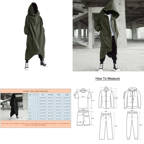 Abrigo Steampunk con Capucha: Estilo Gótico Impecable