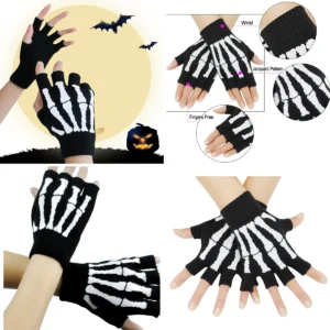 Guantes Esqueleto Sin Dedos: Estilo Gótico y Comodidad
