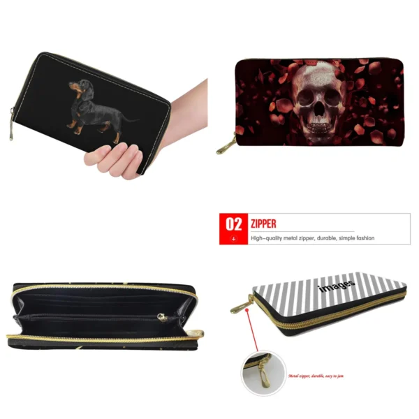 Cartera Piel Floral: Elegancia Oscura y Organización