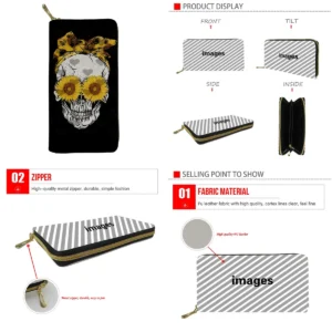 Cartera Larga Cuero Biyejit: Estilo y Funcionalidad Oscura