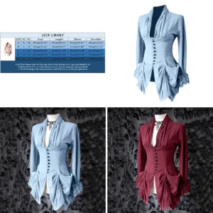 Blusa Gótica Encaje Victoriano: Elegancia Oscura para tu Look