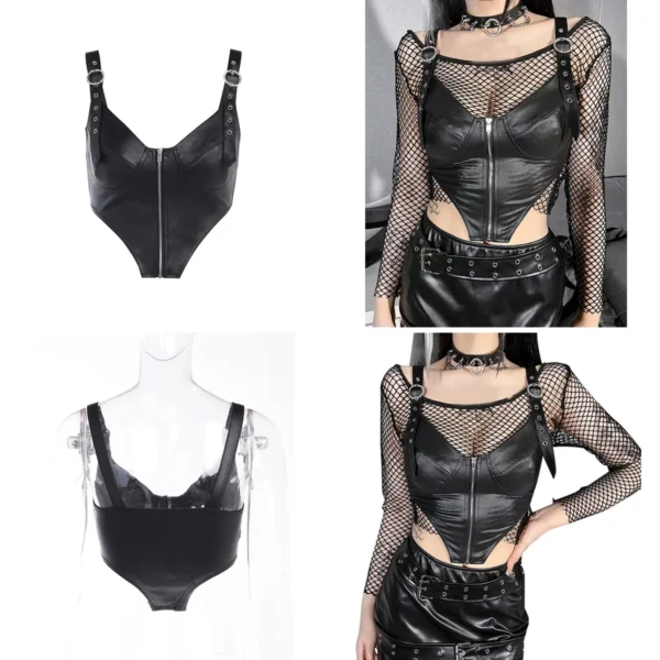 Blusa Gótica Malla Transparente Y2K Vintage