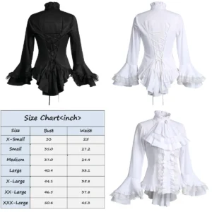 Blusa Victoriana Gótica Asimétrica: Elegancia Oscura para Ti