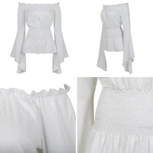 Blusa Gótica Fuera del Hombro: Elegancia Renacentista