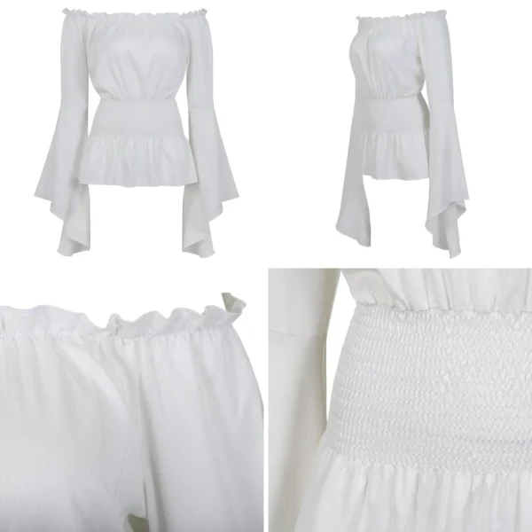 Blusa Gótica Fuera del Hombro: Elegancia Renacentista