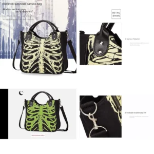 Bolso Esqueleto Gótico Y2K: Tu Esencia Punk Sin Compromisos