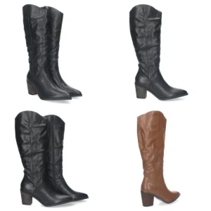 Botas Altas Arrugadas: Estilo Gótico y Rockero