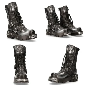 Botas New Rock Llama Metalizada: ¡Estilo Auténtico!