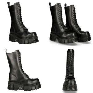 Botas New Rock Militares: Estilo Gótico y Punk Impecable