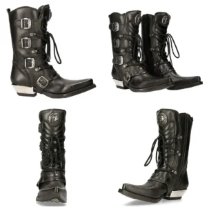 New Rock 7993: Botas Cuero con Hebilla - ¡Estilo Gótico Imparable!