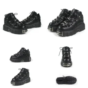 Botas Góticas Plataforma: Tacón Grueso para Rebeldes