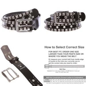 Cinturón Punk Rock: Tachuelas Doble Fila y Ojales