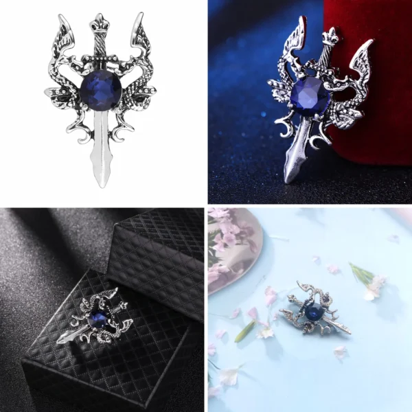 Broche Dragón Cristal: Elegancia Oscura para Tu Estilo