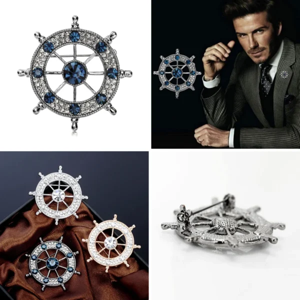 Broche Ancla Cristales: Elegancia Gótica y Punk