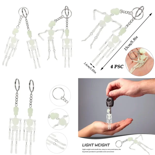 Llavero Calavera Luminosa: Estilo Gótico y Punk para tu Esencia