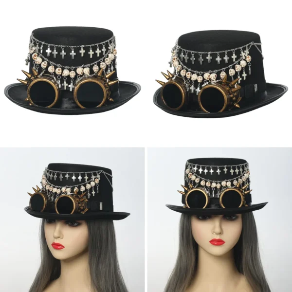 Sombrero Steampunk Victoriano Negro: Estilo Gótico y Alternativo