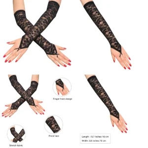 Guantes Encaje Sin Dedos: Elegancia Gótica y Steampunk