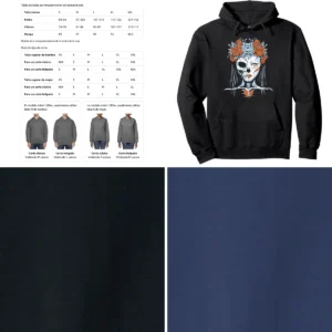 Sudadera Sugar Skull: Estilo Gótico y Rock