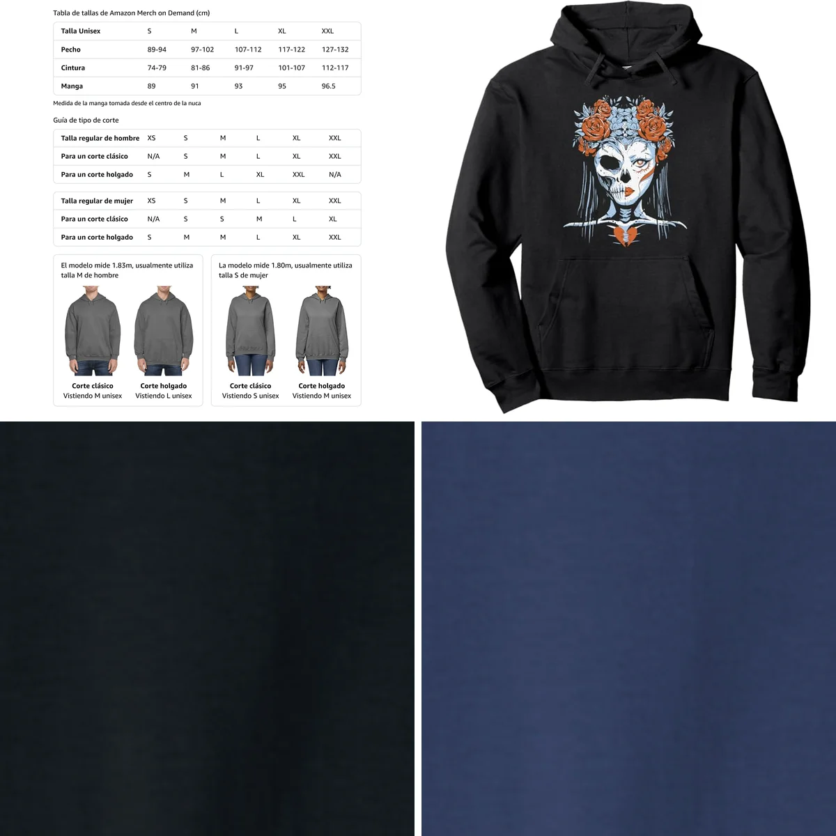 Sudadera Sugar Skull: Estilo Gótico y Rock