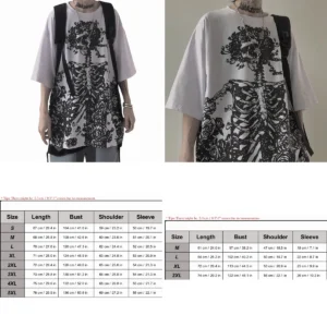 Camiseta Esqueleto Y2K Oversize: Tu Estilo Oscuro