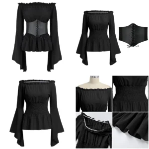 Blusa Renacentista Gótica con Corsé