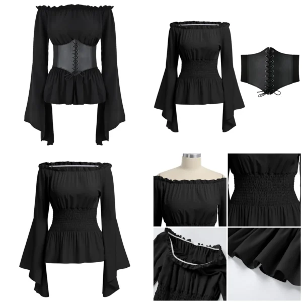 Blusa Renacentista Gótica con Corsé